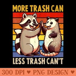 racoon opossum trash eater more trash can less trash cant - png design assets