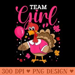 team girl gender reveal baby announcement thanksgiving - digital png downloads