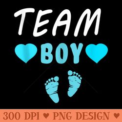 team gender reveal announcement cute baby shower - png prints