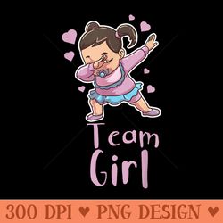 gender reveal team girl baby party - png templates