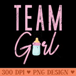 girl baby announcement gender reveal team girl - sublimation png designs