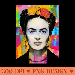 frida kahlo colorful pop art portrait - high resolution png image download