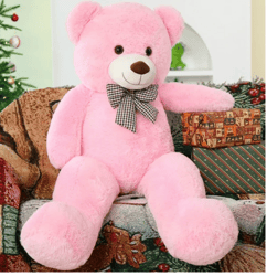 giant teddy bear 55" large stuffed animals plush toy , pink