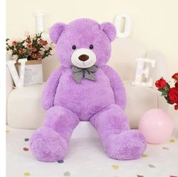 giant teddy bear 55" large stuffed animals plush toy , purple