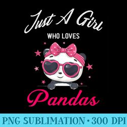 just a girl who loves pandas birthday girl - shirt mockup download