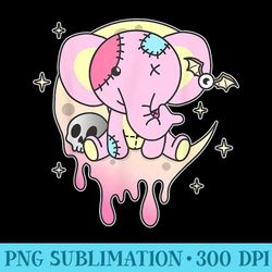 kawaii gothic elephant pastel colors gothic goth - png art files