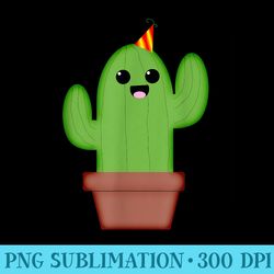 cactus happy cute kawaii free hugs birthday - shirt illustration png