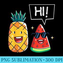 cute watermelon and pineapple kawaii summer fruits - unique sublimation png download