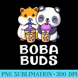 boba buds kawaii cute bubble tea hamster matching friends - unique sublimation png download