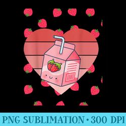 mens s japanese pink strawberry milk kawaii 90s retro - unique sublimation png download