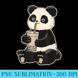 panda bear bubble tea boba t animal drink giant - casual shirt png