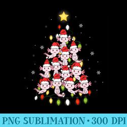 axolotl kawaii christmas tree lights pajama xmas tree - png templates download