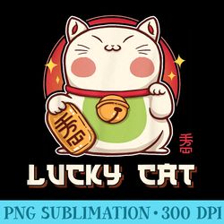 maneki neko waving lucky cat feline lucky kawaii anime cats - png graphics download