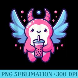 boba tea bubble tea milk tea anime axolotl - sublimation graphics png