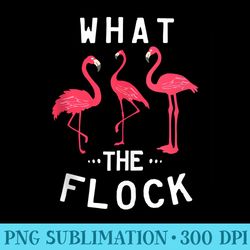 what the flock funny pink flamingo beach puns - high resolution png design