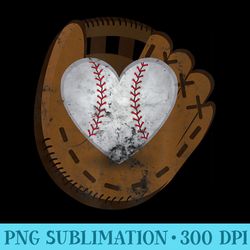 vintage baseball heart funny valentines day - png graphic resource