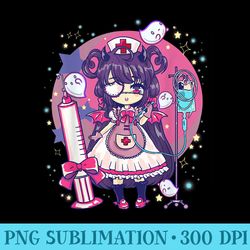 cute kawaii chibi anime halloween nurse girls - png graphics download