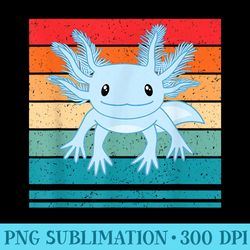 blue axolotl funny axolotls retro vintage kawaii aesthetic - sublimation patterns png