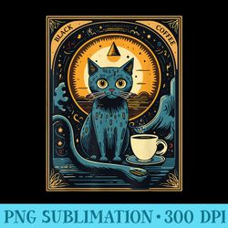 black coffee cat tarot card occult - png clipart download