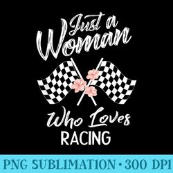 just a woman who loves racing t race lover - download transparent shirt