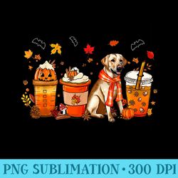 labrador dog pumpkin spice coffee latte fall halloween - png file download