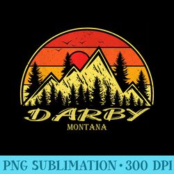 vintage darby montana mt mountains hike hiking souvenir - transparent shirt mockup