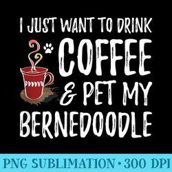 coffee and bernedoodle funny dog mom or dog dad - high resolution png resource