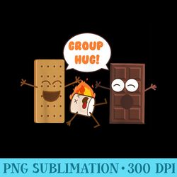 group hug smores funny camping chocolate marshmallow smores - download png artwork
