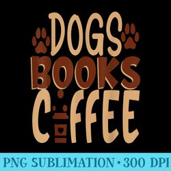 dogs books coffee lover - png image download