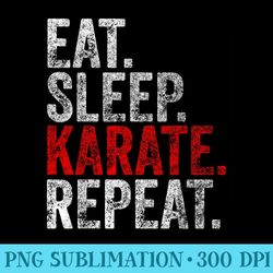 funny martial ninja eat sleep karate repeat - high resolution png graphic