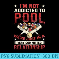 funny addicted to billiards and pool player - png vector download
