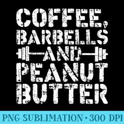 coffee barbells and peanut butter weightlifting - download png artwork