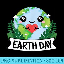 cute earth day planet nature lover kawaii - shirt graphic resources