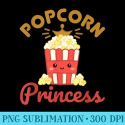 popcorn princess movie lover cinema snack kawaii girls - high quality png files