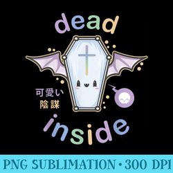 pastel goth dead inside coffin t creepy kawaii - png download vector