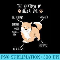 the anatomy of a shiba inu funny japanese dog t - transparent png download