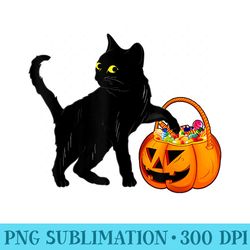 black cat halloween candy pumpkin bag sweet lollipop funny - png templates