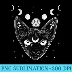 sphynx black cat pastel goth occult witchy metal fans - unique sublimation patterns