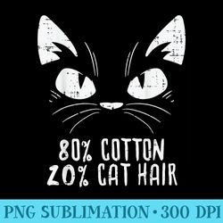 black cat face 80 cotton 20 hair kitten feline pet lover - modern png designs