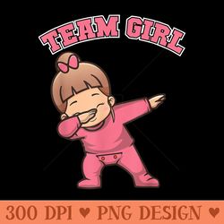 baby shower gender reveal baby announcement team girl - sublimation png designs