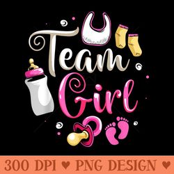 gender reveal team girl baby reveal future parent - digital png artwork