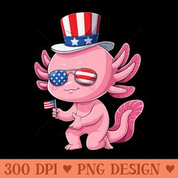 american axolotl 4th of july us flag patriotic axolotl usa premium - png graphics