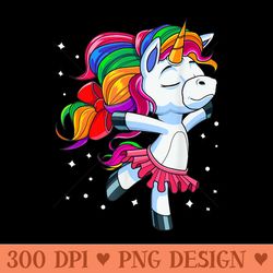 ballet unicorn ballerina cute rainbow ballerina dance - vector png clipart