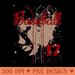 baseball jersey number 17 baseball uniform dirty funny - printable png graphics