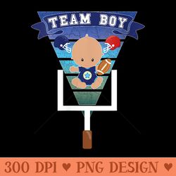 team gender reveal party themed pregnancy announcement - printable png graphics
