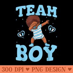 team baby party gender reveal announcement - unique png artwork