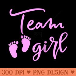 team girl pregnancy gender reveal baby shower party raglan baseball - high quality png download