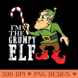 grumpy elf matching family group elf squad christmas gift - design png template