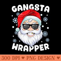gangsta wrapper santa gangster wrapper funny christmas - mug sublimation png