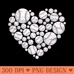 baseball heart design for baseball lovers - printable png images